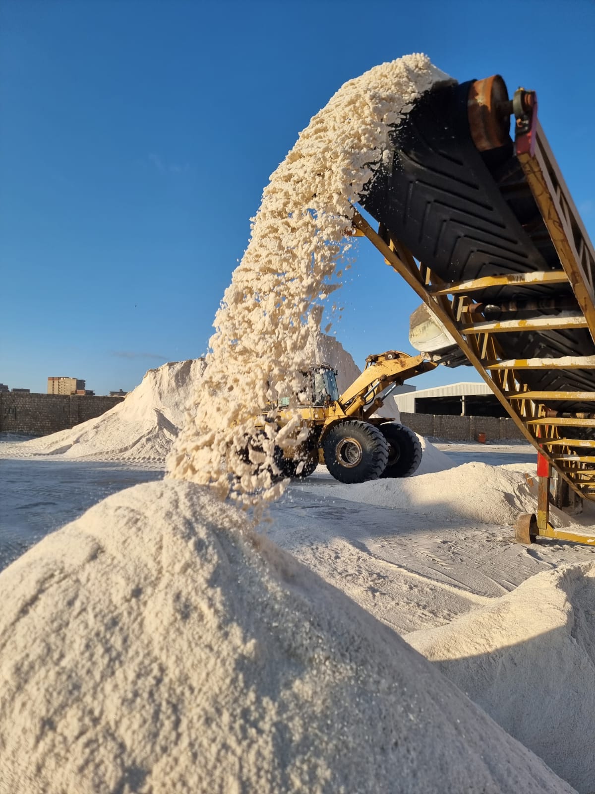 Salt loading operation for bulk material supply