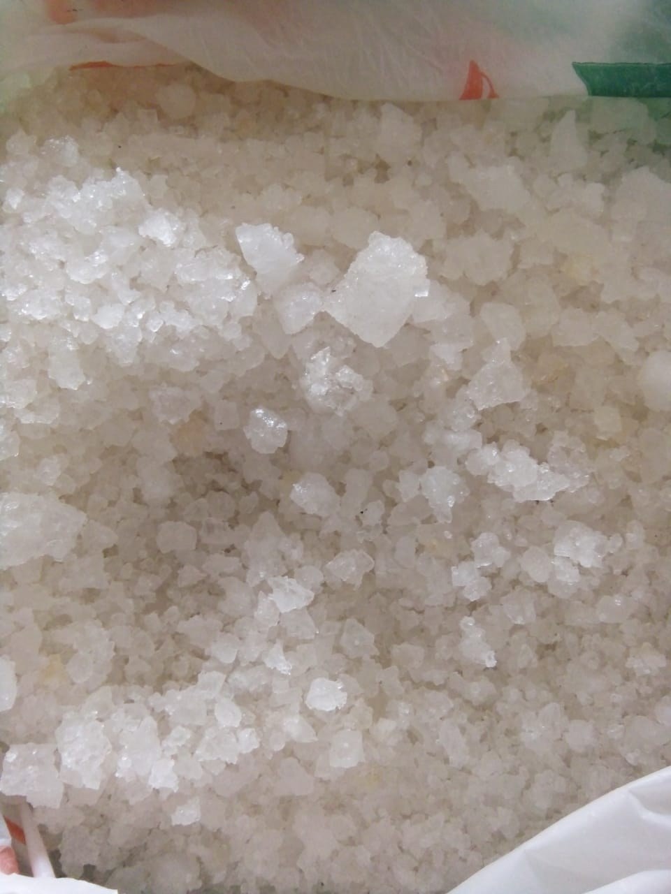 Industrial salt crystal closeup